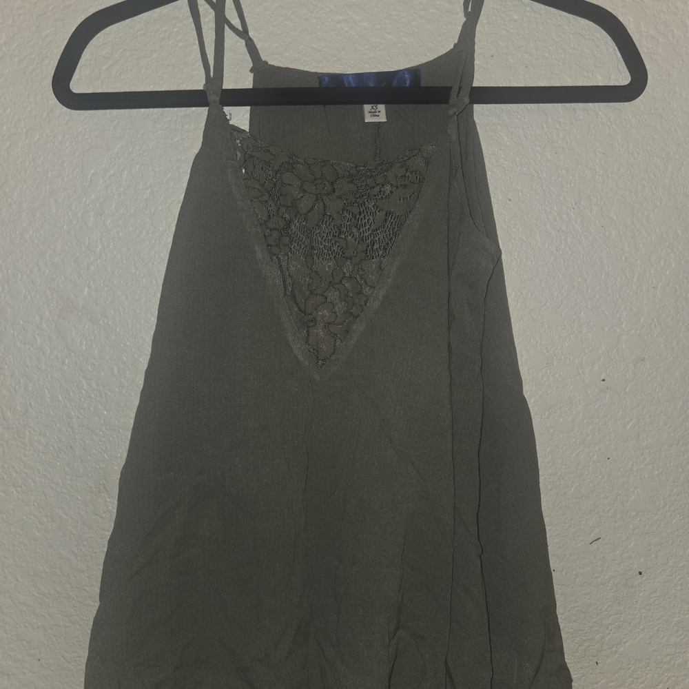 Blue Rain Olive Lace Camisole